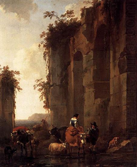 Nicolaes Pietersz. Berchem Ruins in Italy china oil painting image